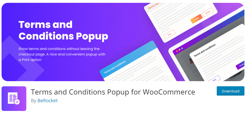 Terms and Conditions Popup for WooCommerce